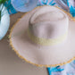 Seashell Pink Straw Fedora Hat